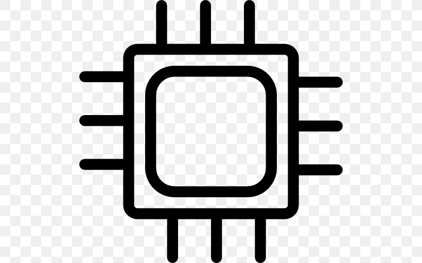 Integrated Circuits & Chips Central Processing Unit, PNG, 512x512px, Integrated Circuits Chips, Black And White, Central Processing Unit, Chipset, Computer Download Free