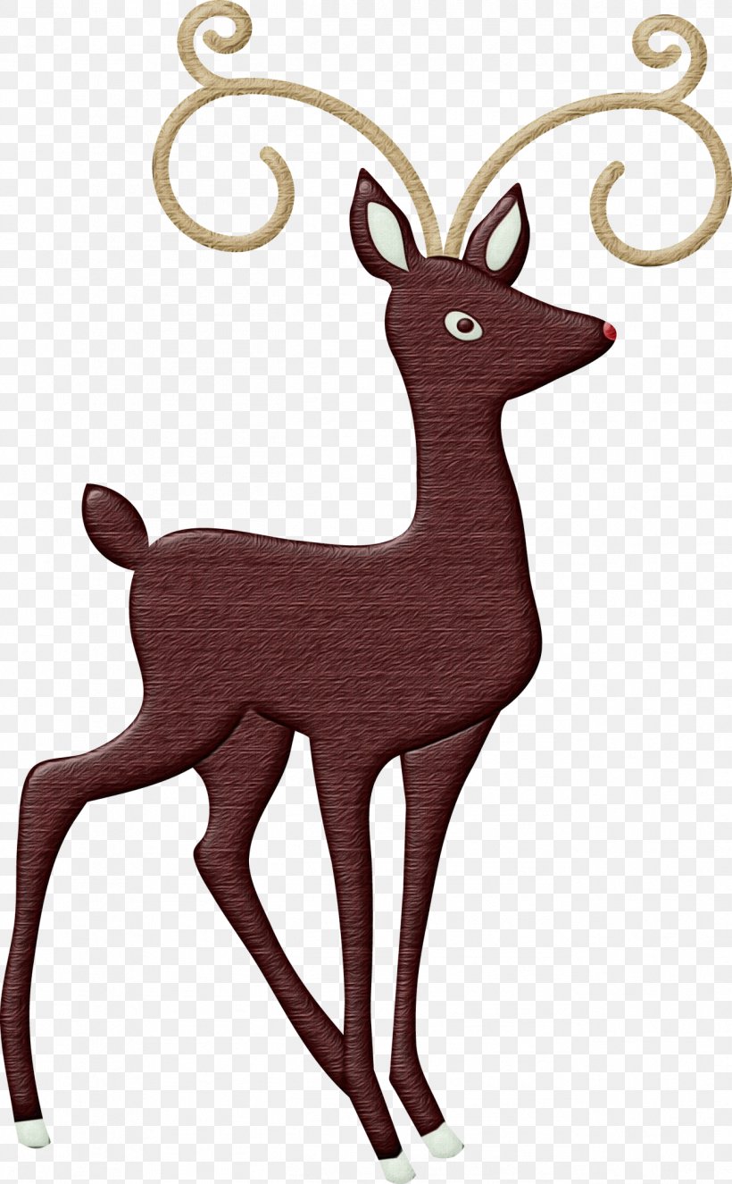 Reindeer, PNG, 1299x2100px, Watercolor, Antelope, Deer, Fawn, Musk Deer Download Free