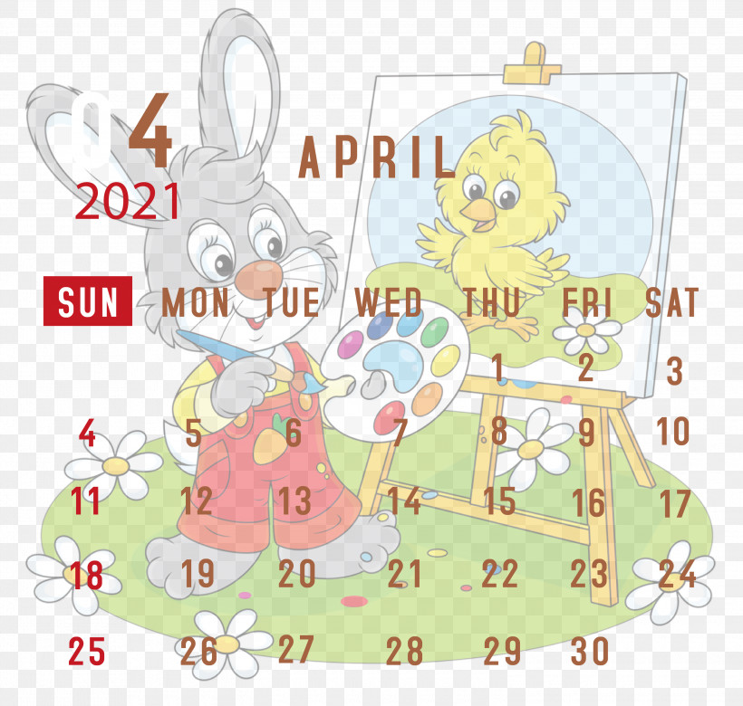 April 2021 Printable Calendar April 2021 Calendar 2021 Calendar, PNG, 3000x2854px, 2021 Calendar, April 2021 Printable Calendar, Biology, Cartoon, Character Download Free