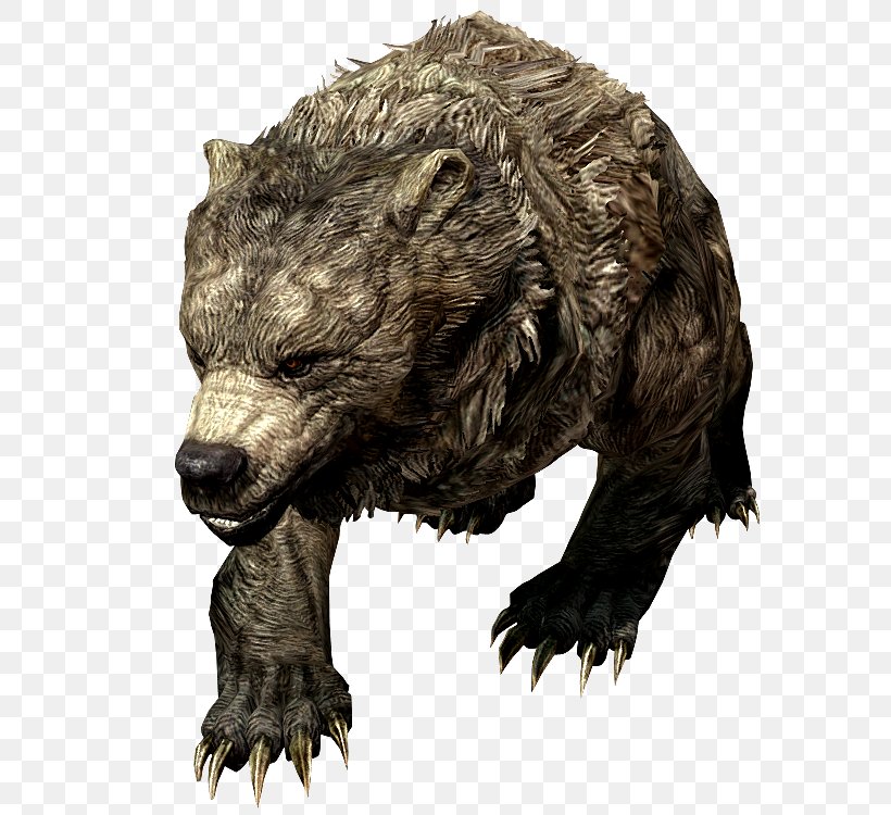 Grizzly Bear Cave Bear The Elder Scrolls V: Skyrim – Dragonborn, PNG, 750x750px, Grizzly Bear, Animal, Bear, Brown Bear, Carnivoran Download Free