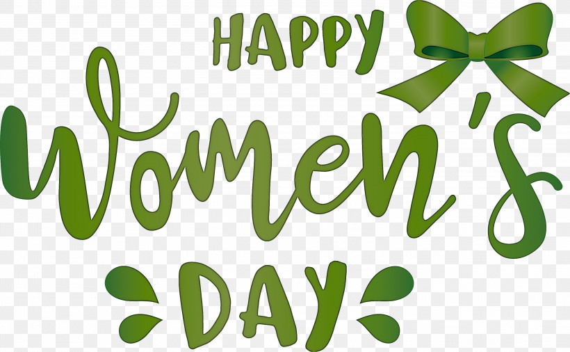 Happy Women’s Day Womens Day, PNG, 2999x1854px, Womens Day, Chemical Symbol, Fruit, Green, Leaf Download Free