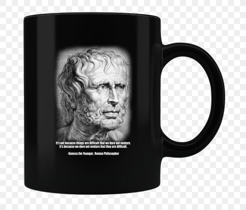 Seneca The Younger Epistulae Morales Ad Lucilium De Brevitate Vitae The Daily Stoic De Vita Beata, PNG, 700x700px, Seneca The Younger, Ancient Philosophy, Black And White, Brand, Cup Download Free