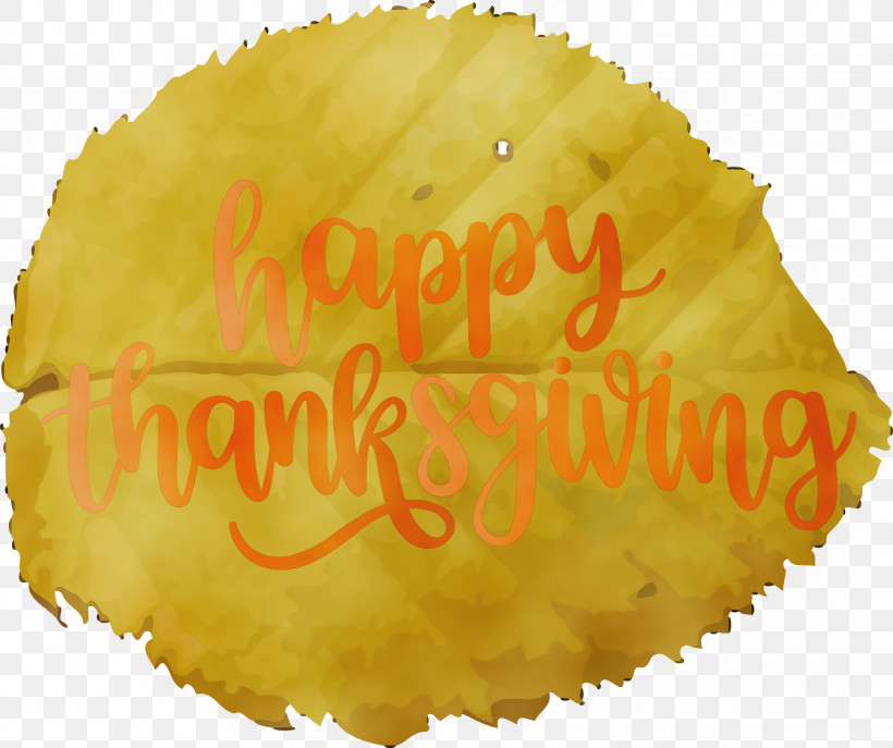 Yellow Font Text Fruit, PNG, 2999x2515px, Happy Thanksgiving, Autumn, Fall, Fruit, Paint Download Free
