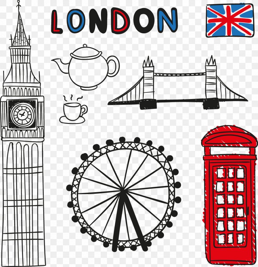 Big Ben London Eye Landmark Drawing, PNG, 1492x1545px, Big Ben, Area, Art, Black And White, Brand Download Free