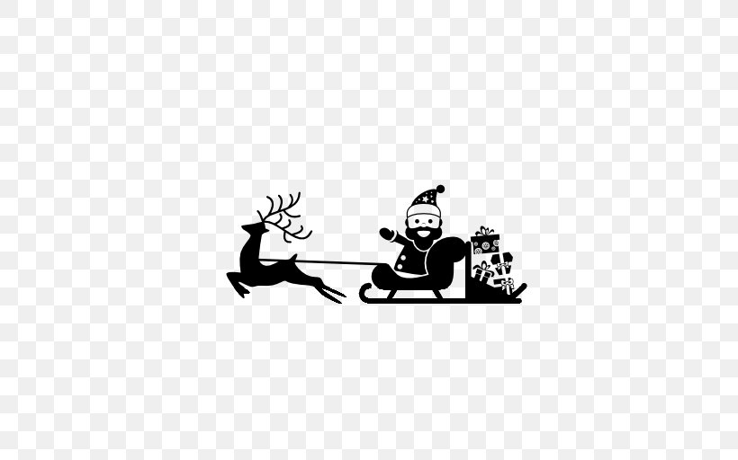 Reindeer Santa Claus Rudolph Christmas, PNG, 512x512px, Reindeer, Advent, Black, Black And White, Cartoon Download Free