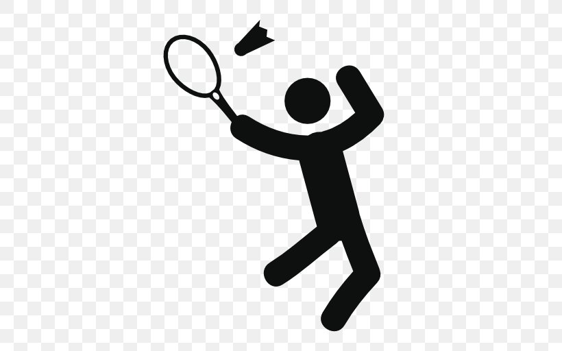 Badminton Racket Sport Shuttlecock, PNG, 512x512px, Badminton, Artwork, Beach Tennis, Black And White, Finger Download Free
