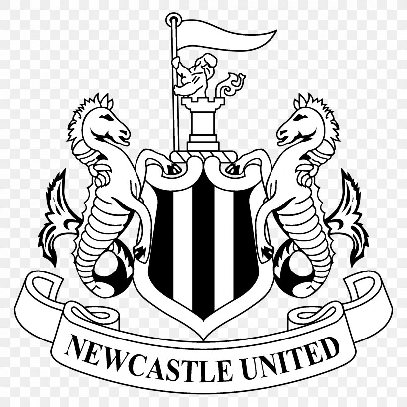 Newcastle United F.C. Newcastle Upon Tyne Premier League Football Manchester United F.C., PNG, 2400x2400px, Newcastle United Fc, Area, Artwork, Black And White, Brand Download Free