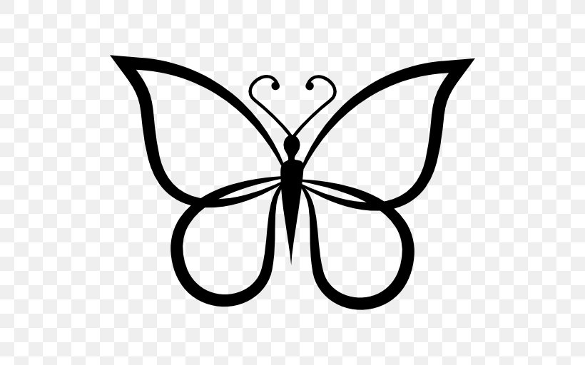 Butterfly Insect Drawing Clip Art, PNG, 512x512px, Butterfly, Artwork, Black And White, Brush Footed Butterfly, Butterflies And Moths Download Free