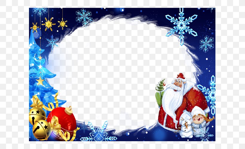Christmas Ornament Santa Claus Picture Frames Snegurochka Ded Moroz, PNG, 697x498px, Christmas Ornament, Art, Blue, Christmas, Christmas Decoration Download Free