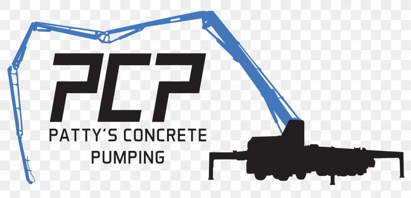Patty's Concrete Pumping Logo Brand, PNG, 2504x1208px, Logo, Blue, Brand, Concrete, Diagram Download Free