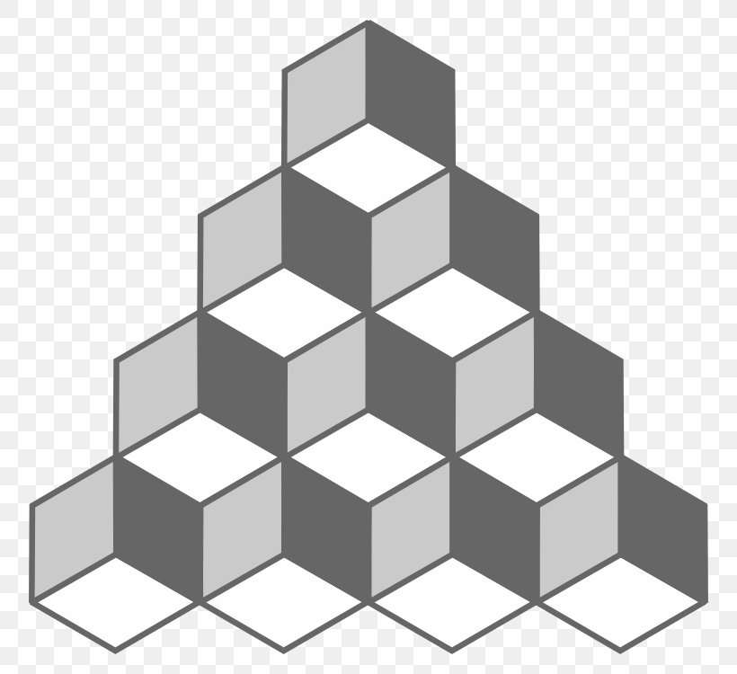 Necker Cube Optical Illusion Penrose Triangle, PNG, 800x750px, Necker Cube, Black And White, Cube, Hering Illusion, Illusion Download Free