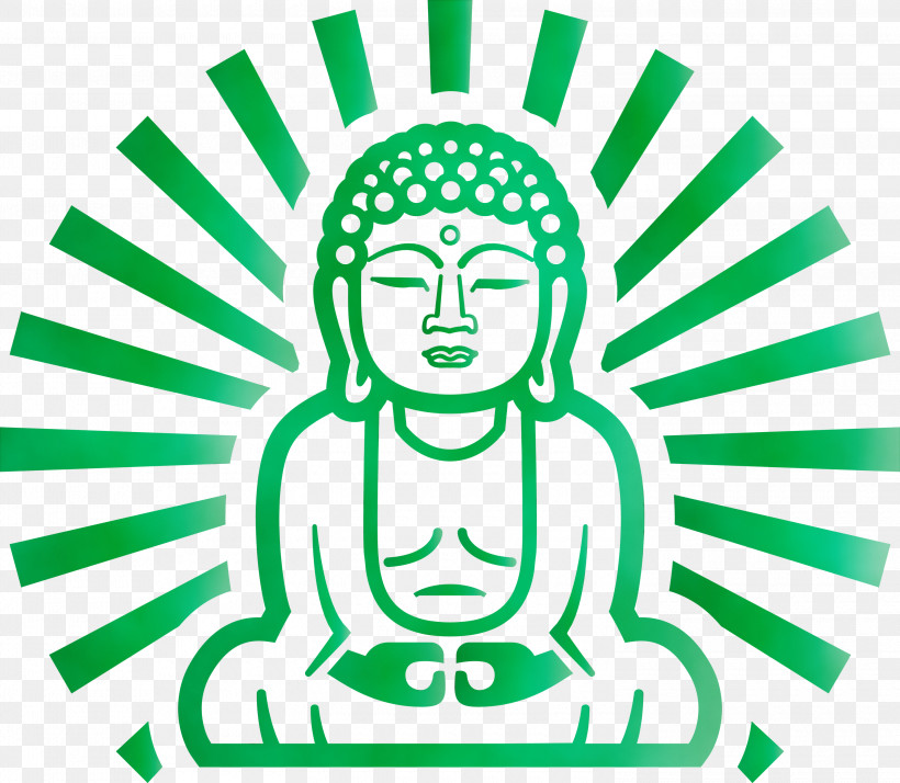 Green Head Line Art Line Logo, PNG, 3000x2613px, Buddha, Circle, Green, Head, Line Download Free