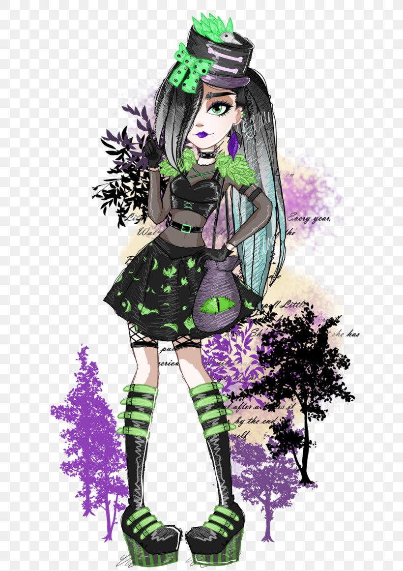 Illustration Cartoon Costume Design Green Tree, PNG, 687x1161px, Watercolor, Cartoon, Flower, Frame, Heart Download Free