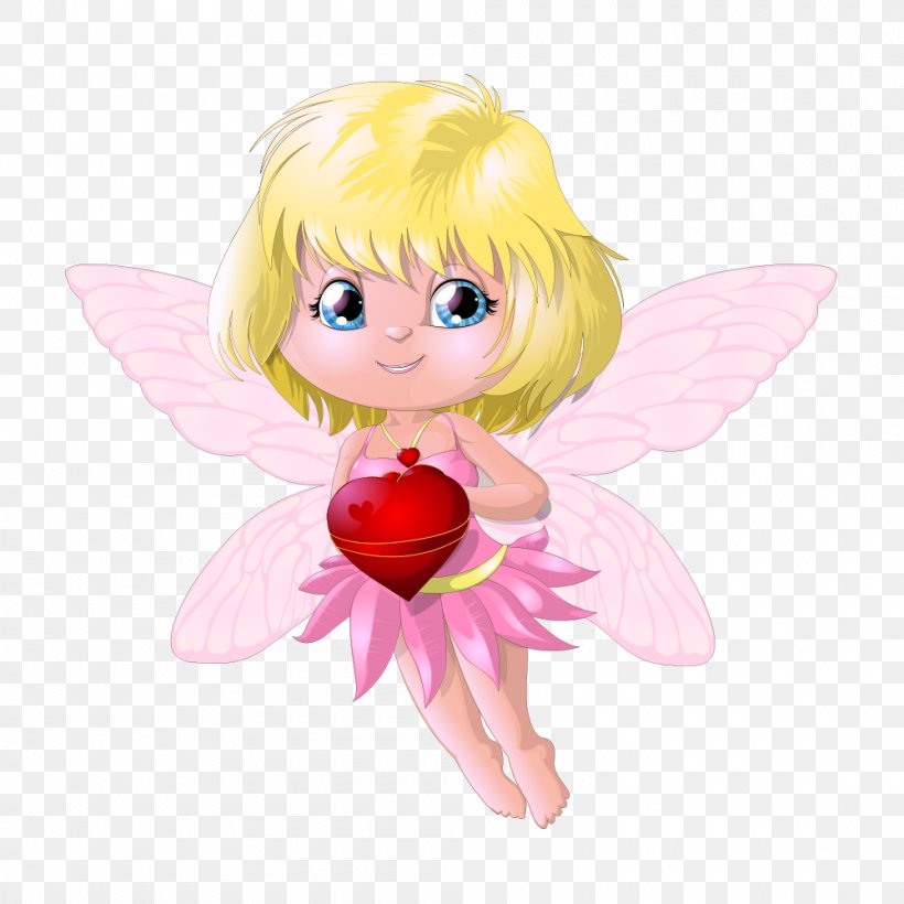 Valentines Day Angel February 14 Clip Art, PNG, 1000x1000px, Watercolor, Cartoon, Flower, Frame, Heart Download Free