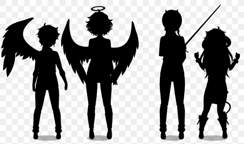 Silhouette Angels' Blood Demon Devil, PNG, 1188x702px, Silhouette, Angel, Black, Black And White, Demon Download Free