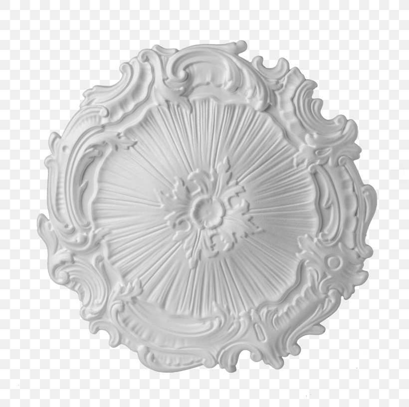 Rosette Stucco Ceiling K10 Polystyrene, PNG, 800x816px, Rosette, Black And White, Ceiling, Dishware, Plate Download Free
