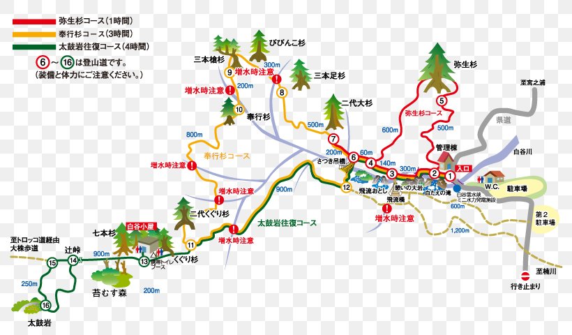 Shiratani Unsui Gorge Jōmon Sugi Mt. Miyanoura 太鼓岩 Yakusugi, PNG, 795x480px, Hiking, Area, Canyon, Diagram, Hayao Miyazaki Download Free