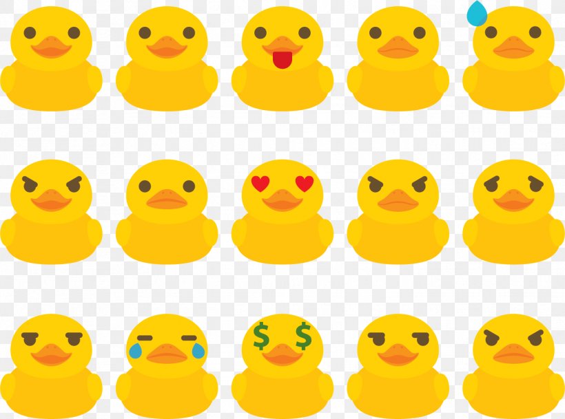 Rubber Duck Emoji Emoticon, PNG, 1346x1001px, Duck, Beak, Emoji, Emoticon, Emotion Download Free