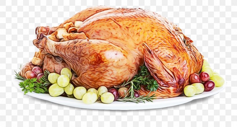 Thanksgiving Dinner, PNG, 1200x645px, Watercolor, Dish, Drunken Chicken, Duck Meat, Food Download Free