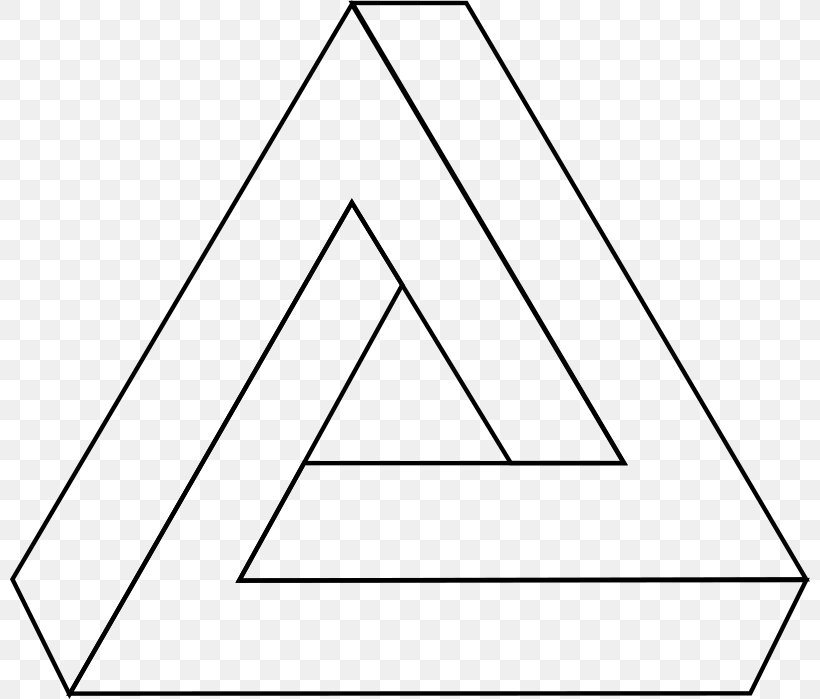 Penrose Triangle, PNG, 800x699px, Penrose Triangle, Area, Art, Black, Black And White Download Free