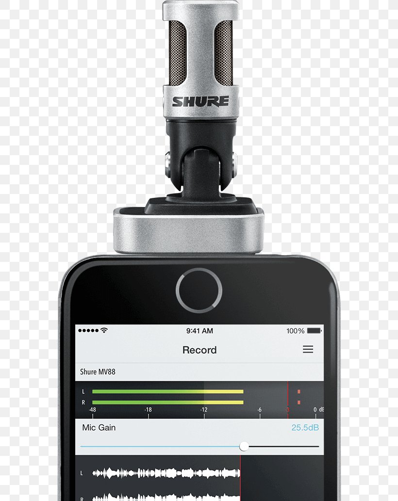 Microphone Shure MV88 Stereophonic Sound, PNG, 592x1033px, Microphone, Apple, Capacitor, Hardware, Iphone Download Free