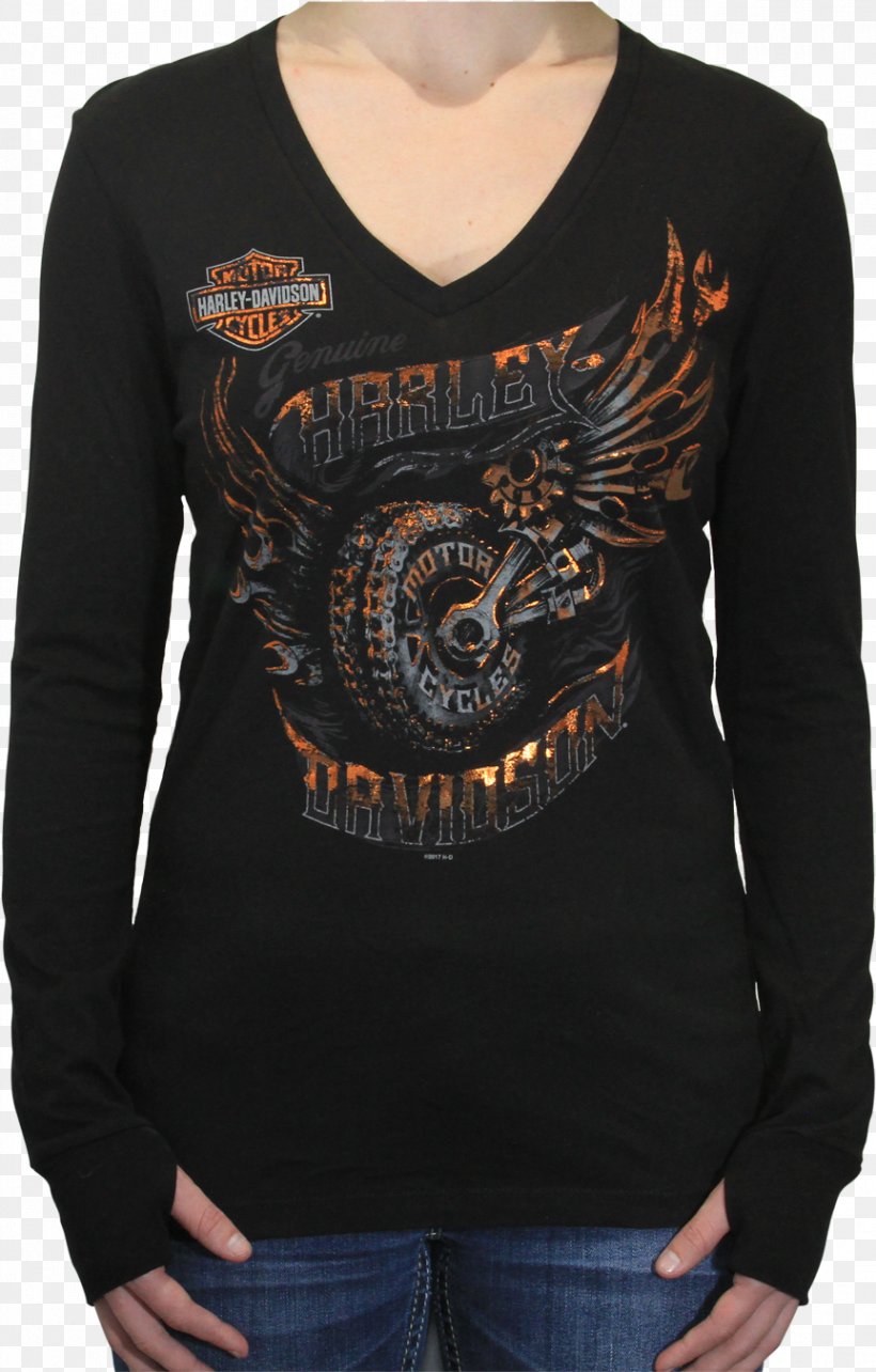 Sleeve T-shirt Sweater Thunder Mountain Harley-Davidson Clothing, PNG, 863x1352px, Sleeve, Black, Bluza, Clothing, Cuff Download Free