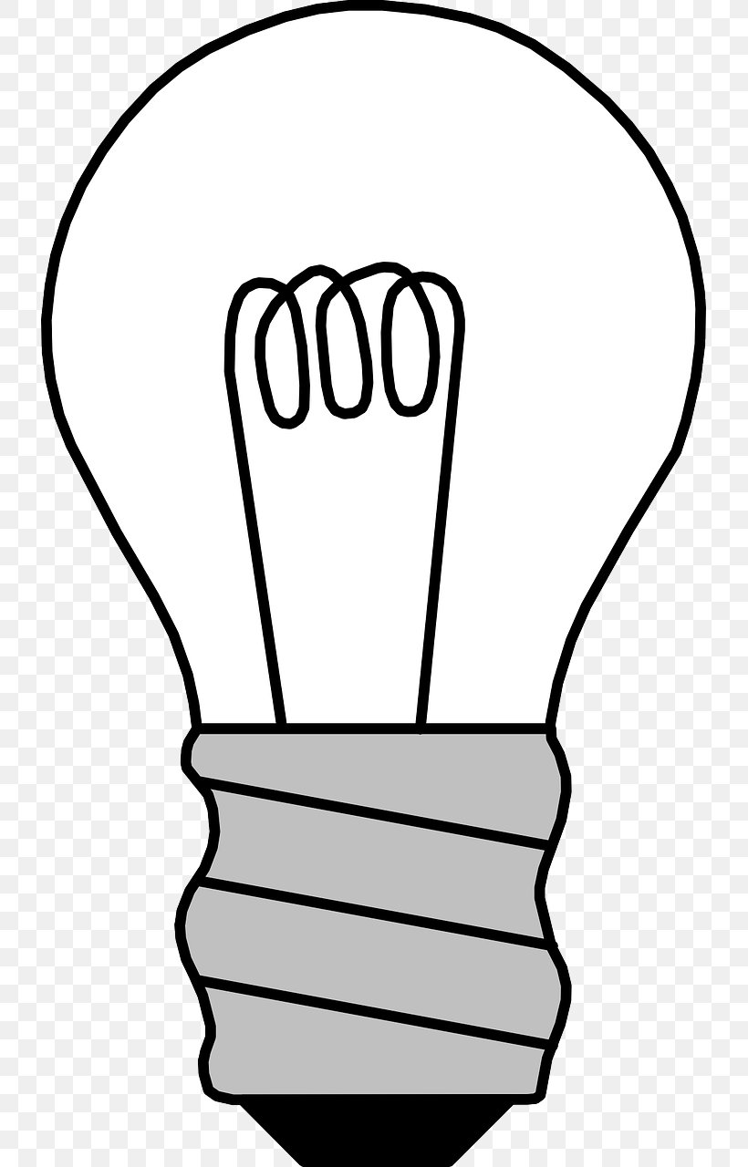 Incandescent Light Bulb Clip Art Openclipart Lamp, PNG, 729x1280px, Light, Area, Black, Black And White, Drawing Download Free