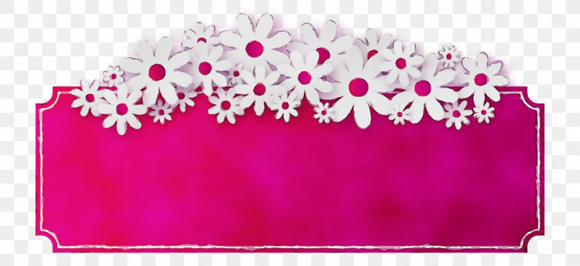 Pink Magenta Hair Accessory Flower, PNG, 1280x589px, Watercolor, Flower, Hair Accessory, Magenta, Paint Download Free