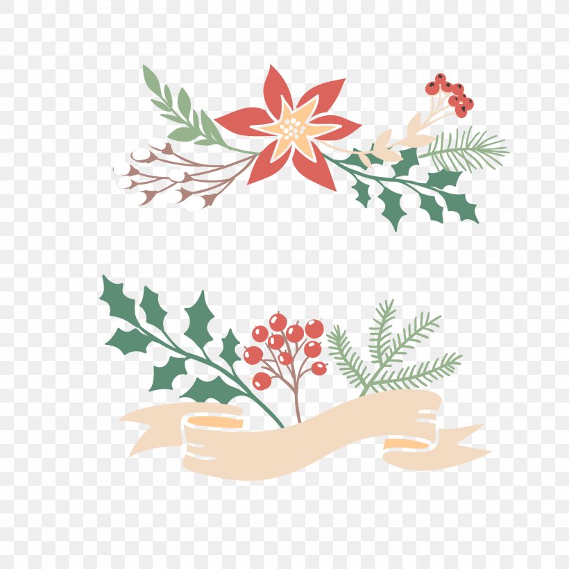 Floral Design Christmas Ornament Pattern Adobe Photoshop, PNG, 2200x2200px, Floral Design, Art, Branch, Christmas, Christmas Day Download Free