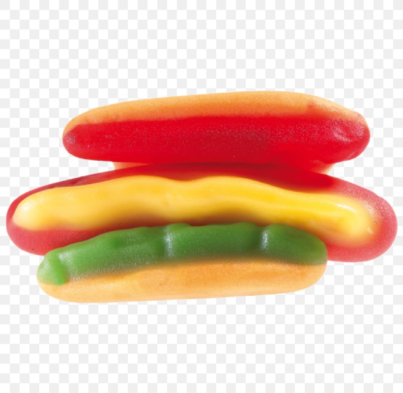 Gummi Candy Hot Dog Gummy Bear Fast Food Lollipop, PNG, 800x800px, Gummi Candy, Bell Peppers And Chili Peppers, Candy, Chewing Gum, Fast Food Download Free