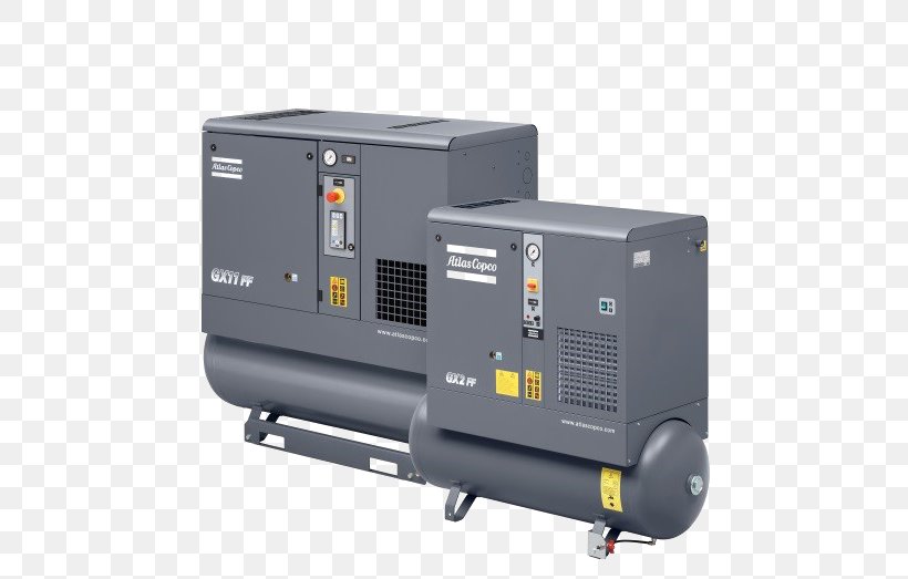 Rotary-screw Compressor Atlas Copco Industry Company, PNG, 523x523px, Rotaryscrew Compressor, Air Dryer, Atlas Copco, Company, Compressed Air Download Free