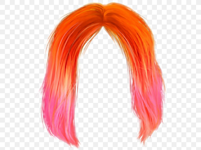 Wig Hair Orange PicsArt Photo Studio, PNG, 544x612px, Wig, Hair, Hair Coloring, Hair Tie, Long Hair Download Free