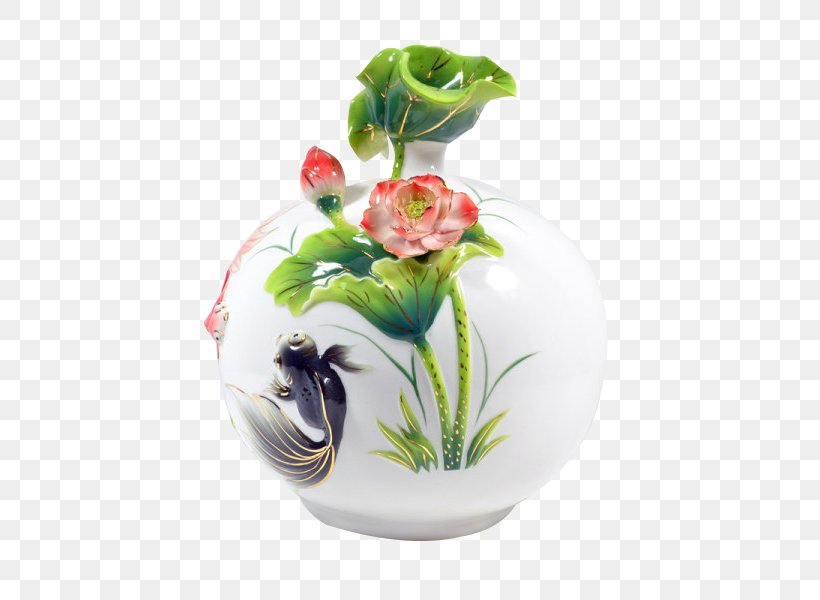 Goldfish Vase, PNG, 600x600px, Goldfish, Ceramic, Dishware, Fish, Floral Design Download Free