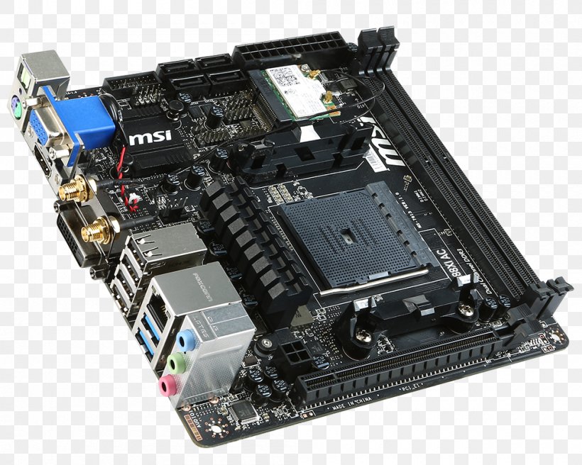 Mini-ITX Socket FM2+ Motherboard MSI, PNG, 1000x800px, Miniitx, Computer Component, Computer Cooling, Computer Hardware, Cpu Download Free