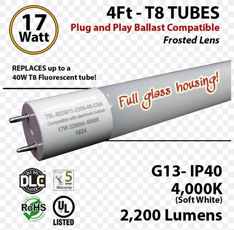 Light-emitting Diode LED Tube LED Lamp Frosted Glass, PNG, 800x804px, Light, Cylinder, Electrical Ballast, Electricity, Fluorescent Lamp Download Free