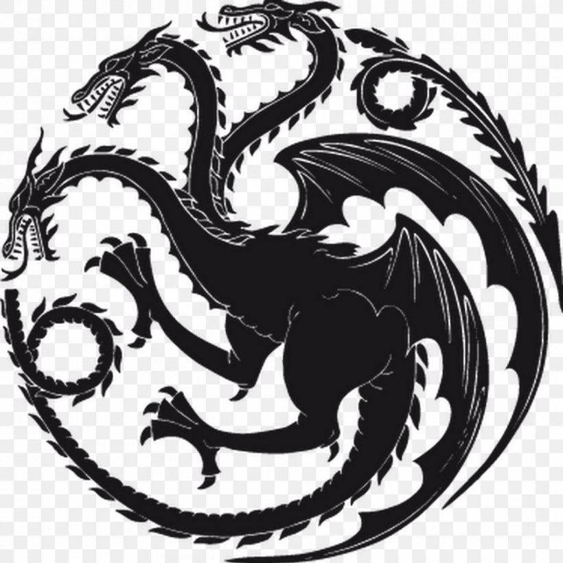 Daenerys Targaryen Tyrion Lannister Theon Greyjoy House Targaryen Sigil, PNG, 900x900px, Daenerys Targaryen, Art, Black And White, Decal, Dragon Download Free