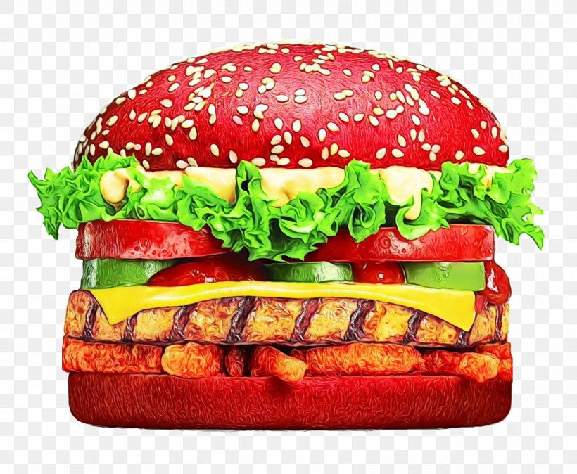 Hamburger, PNG, 1600x1317px, Watercolor, Cheeseburger, Fast Food, Food, Hamburger Download Free