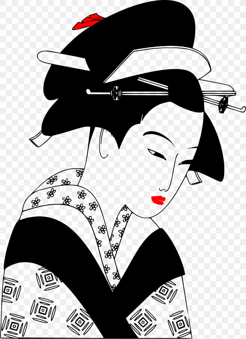 Japan Drawing Clip Art, PNG, 1736x2400px, Japan, Art, Black And White, Drawing, Geisha Download Free