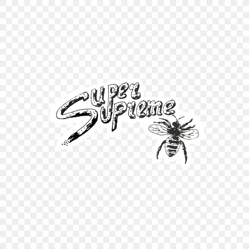 Brand Insect Supreme Sticker Logo, PNG, 1000x1000px, Brand, Black And White, Computer Font, Insect, Invertebrate Download Free