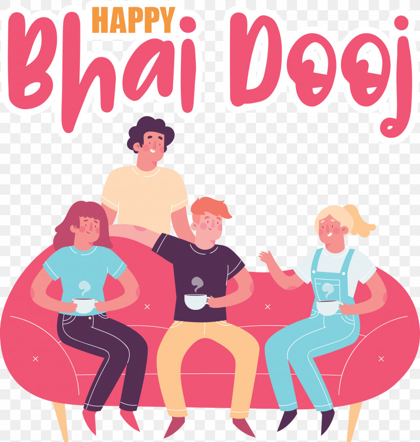 Bhai Dooj Bhai Beej Bhau Beej, PNG, 2850x3000px, Bhai Dooj, Cartoon, Conversation, Friendship, Gratis Download Free