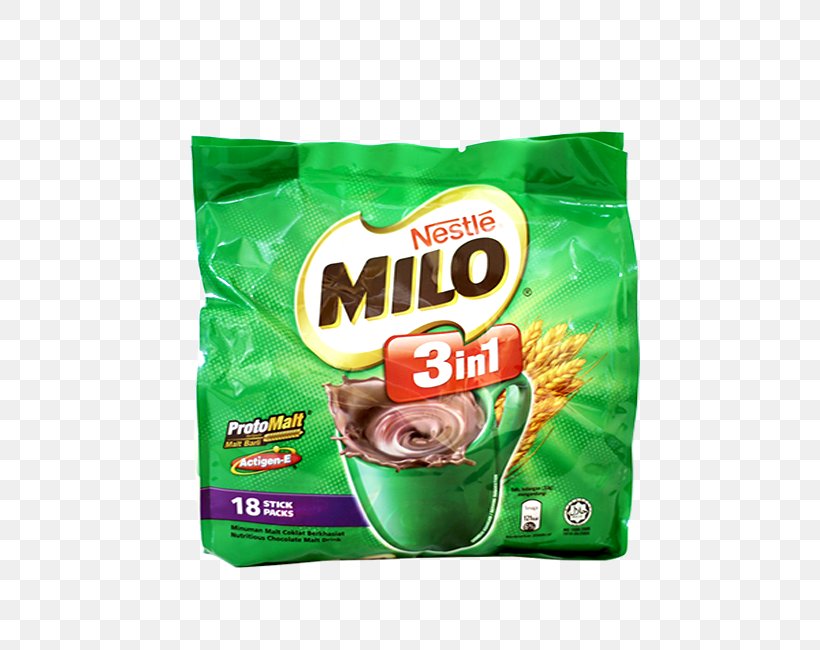 Milo Malted Milk Malaysian Cuisine Instant Coffee, PNG, 650x650px, Milo, Breakfast Cereal, Chocolate, Chocolate Milk, Dairy Products Download Free