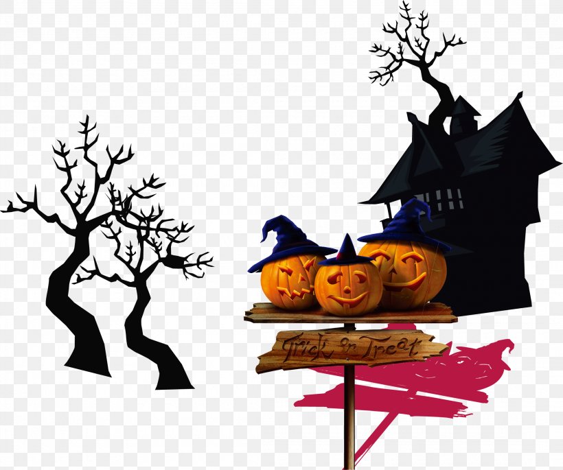The Halloween Tree Jack-o'-lantern Party Trick-or-treating, PNG, 2200x1838px, Halloween, Halloween Film Series, Illustration, Tree Download Free
