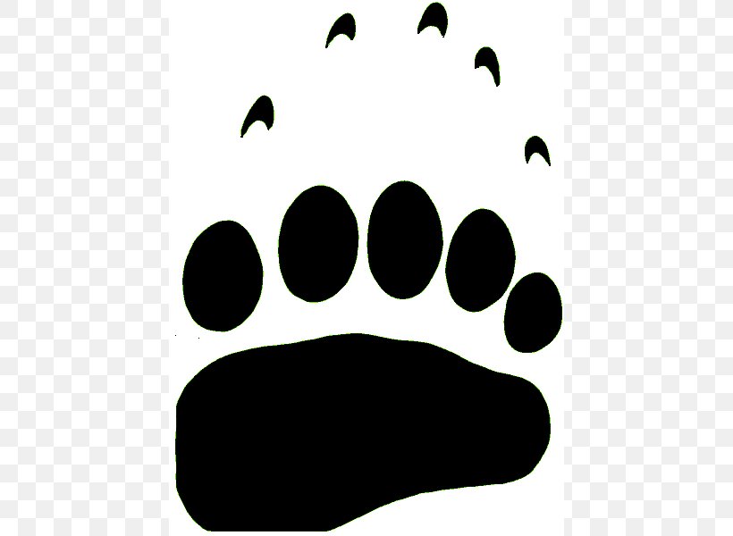Bear Animal Track Dog Clip Art, PNG, 442x600px, Bear, Animal, Animal Track, Black, Black And White Download Free