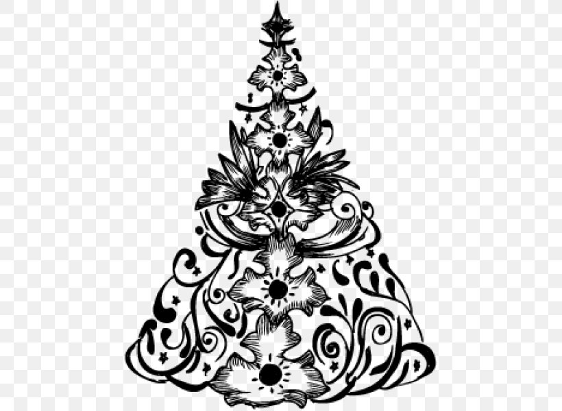 Drawing Christmas Tree Clip Art, PNG, 600x600px, Drawing, Black And White, Christmas, Christmas Decoration, Christmas Ornament Download Free