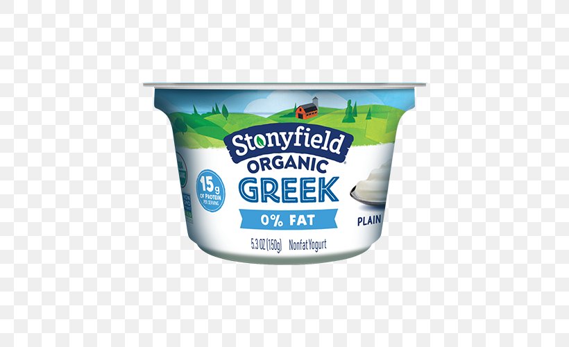 Organic Food Milk Greek Cuisine Cream Stonyfield Farm, Inc., PNG, 500x500px, Organic Food, Chobani, Cream, Dairy Product, Flavor Download Free