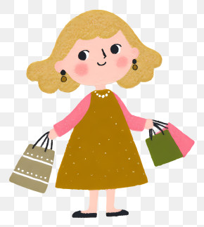 Shopping Woman - Cute Woman With Shopping Bags PNG