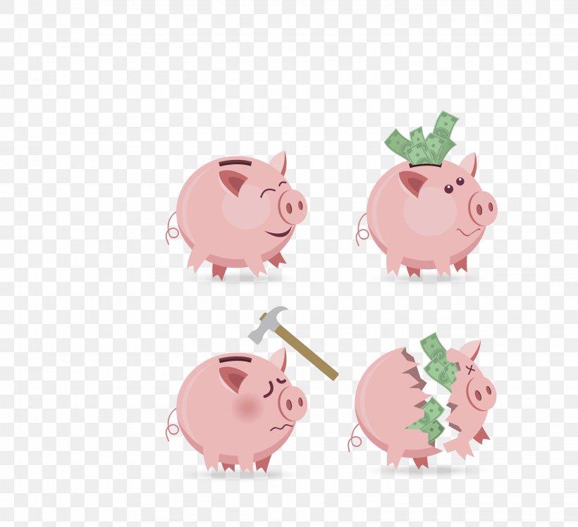Piggy Bank Euclidean Vector, PNG, 3062x2796px, Pig, Bank, Cartoon, Livestock, Mammal Download Free