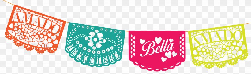 Mexican Cuisine Paper Banner Papel Picado Clip Art, PNG, 3745x1114px, Mexican Cuisine, Banner, Brand, Cooking, Day Of The Dead Download Free