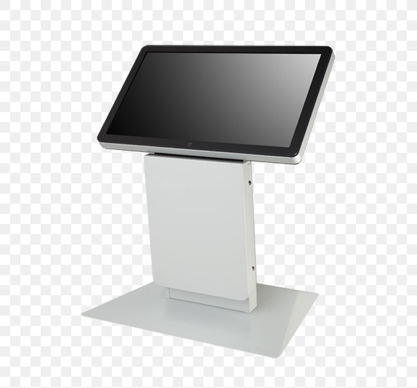 Computer Monitors Touchscreen Kiosk Digital Signs Display Device, PNG, 504x762px, Computer Monitors, Computer Monitor, Computer Monitor Accessory, Desk, Digital Signs Download Free