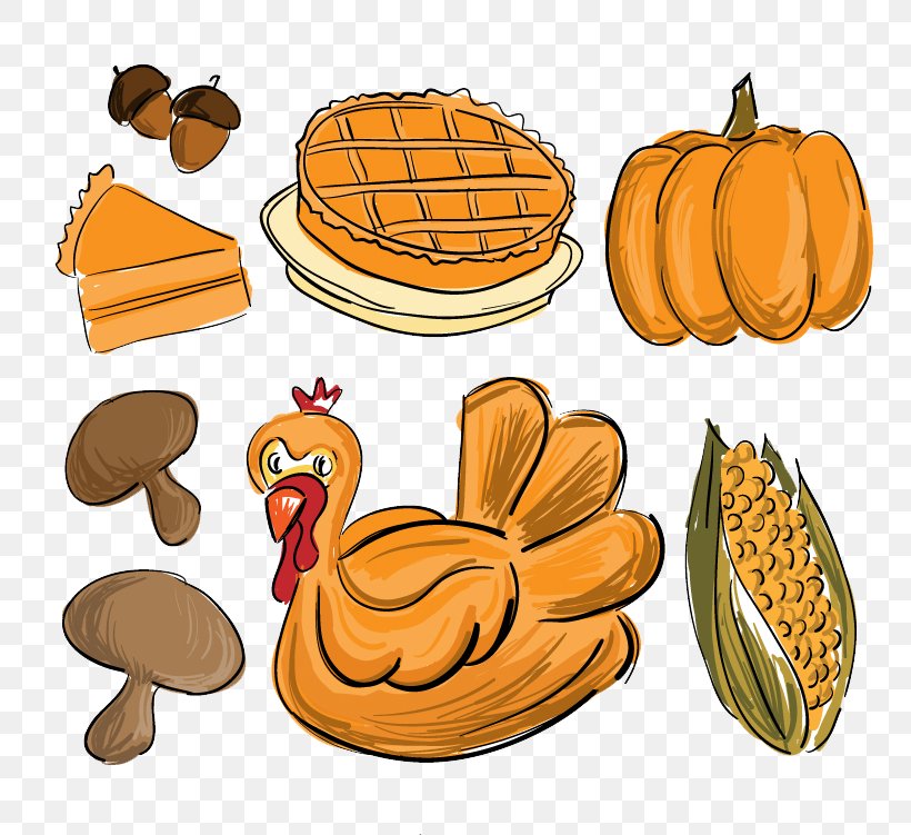 Thanksgiving Dinner Drawing Food, PNG, 800x751px, Thanksgiving Dinner,  Almond, Calabaza, Cartoon, Christmas Download Free